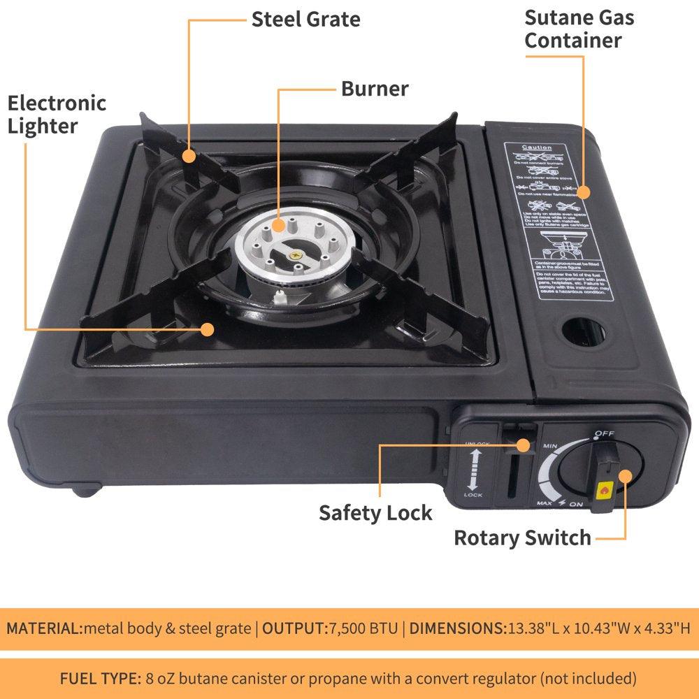 1 Burner Portable Butane Camping Stove. - Keyboard Jockeys