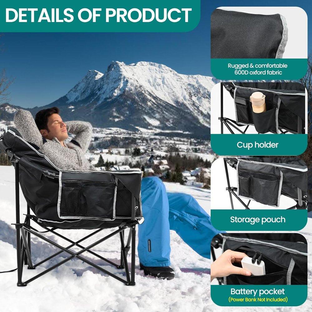 Oversized Heated Camping Chair. - Keyboard Jockeys