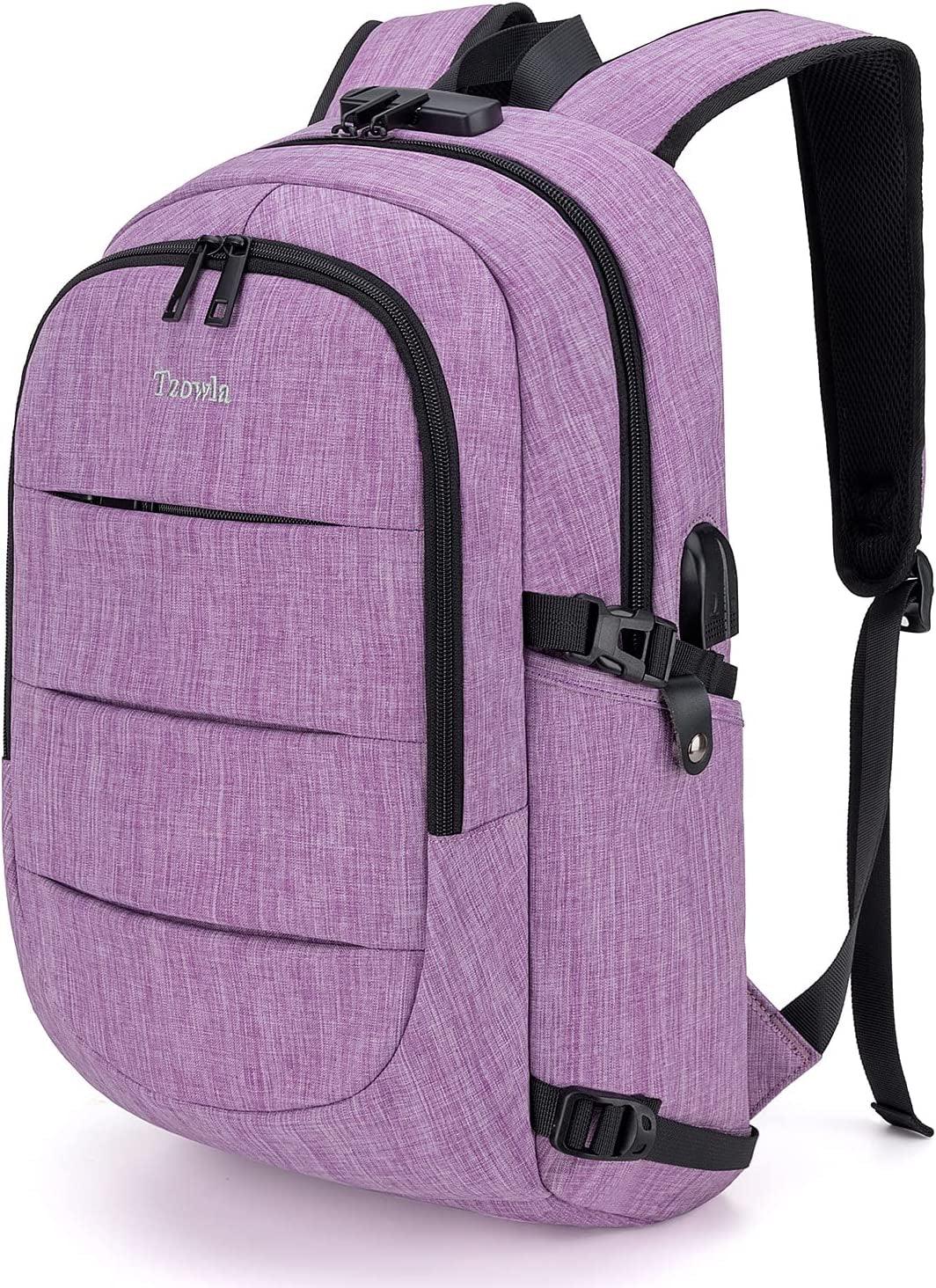 Tzowla Travel Laptop Backpack Water Resistant Anti-Theft Bag with USB Charging Port and Lock 15.6 Inch Computer Business Backpacks for Women Men Work College Gift,Casual Daypack - Keyboard Jockeys