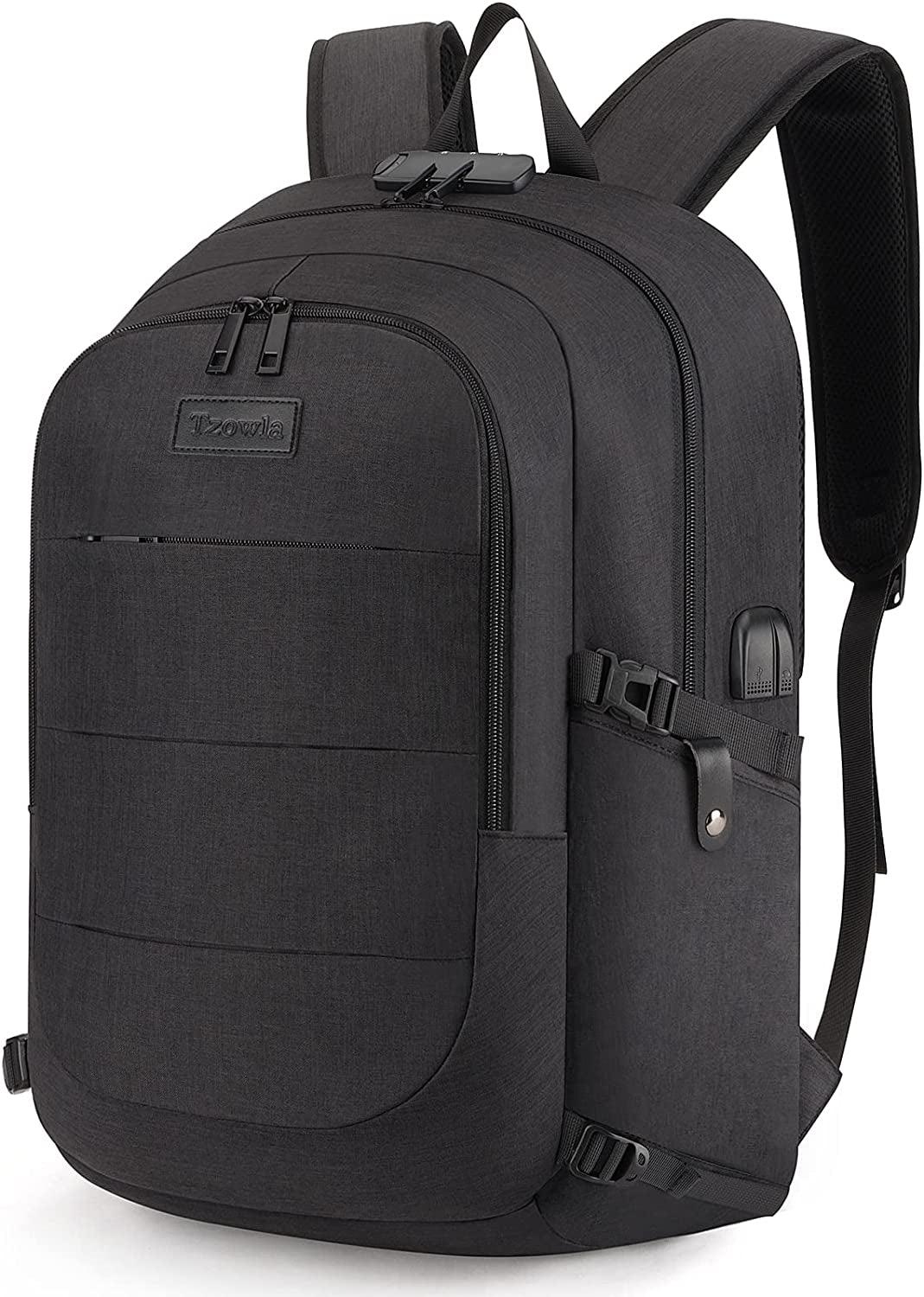 Tzowla Travel Laptop Backpack Water Resistant Anti-Theft Bag with USB Charging Port and Lock 15.6 Inch Computer Business Backpacks for Women Men Work College Gift,Casual Daypack - Keyboard Jockeys