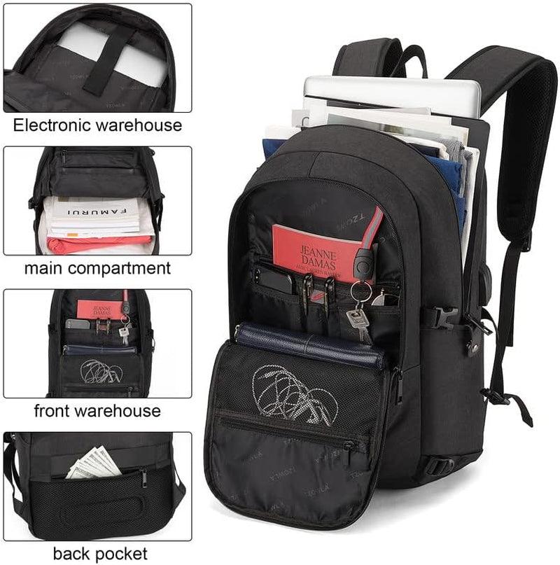 Tzowla Travel Laptop Backpack Water Resistant Anti-Theft Bag with USB Charging Port and Lock 15.6 Inch Computer Business Backpacks for Women Men Work College Gift,Casual Daypack - Keyboard Jockeys