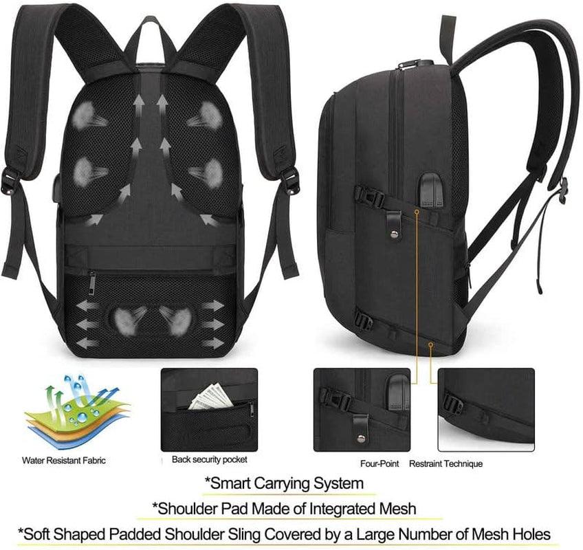 Tzowla Travel Laptop Backpack Water Resistant Anti-Theft Bag with USB Charging Port and Lock 15.6 Inch Computer Business Backpacks for Women Men Work College Gift,Casual Daypack - Keyboard Jockeys