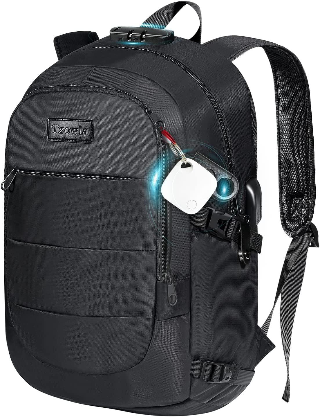 Tzowla Travel Laptop Backpack Water Resistant Anti-Theft Bag with USB Charging Port and Lock 15.6 Inch Computer Business Backpacks for Women Men Work College Gift,Casual Daypack - Keyboard Jockeys
