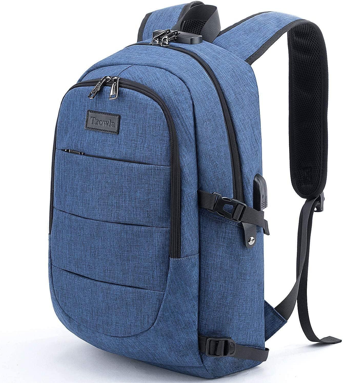 Tzowla Travel Laptop Backpack Water Resistant Anti-Theft Bag with USB Charging Port and Lock 15.6 Inch Computer Business Backpacks for Women Men Work College Gift,Casual Daypack - Keyboard Jockeys