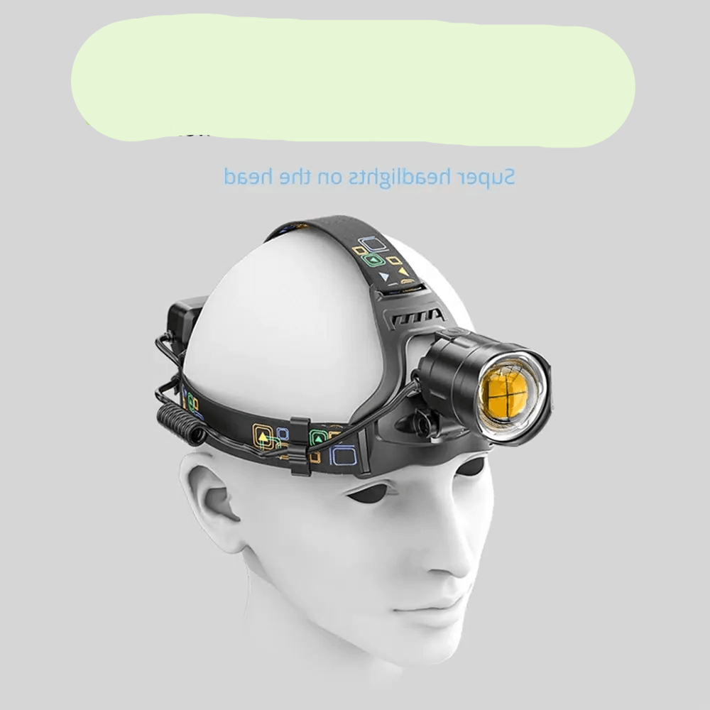 Waterproof Super Bright LED Headlamp with XHP90 Lamp Beads Headlight Power Display - Keyboard Jockeys